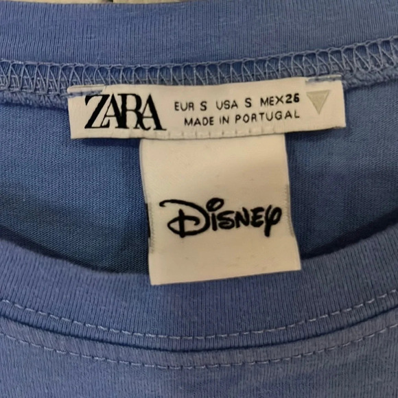 Zara  Disney Blue L.A Love story Minnie Mouse T-Shirt Sz S - Picture 6 of 12